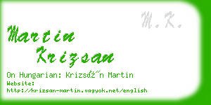 martin krizsan business card